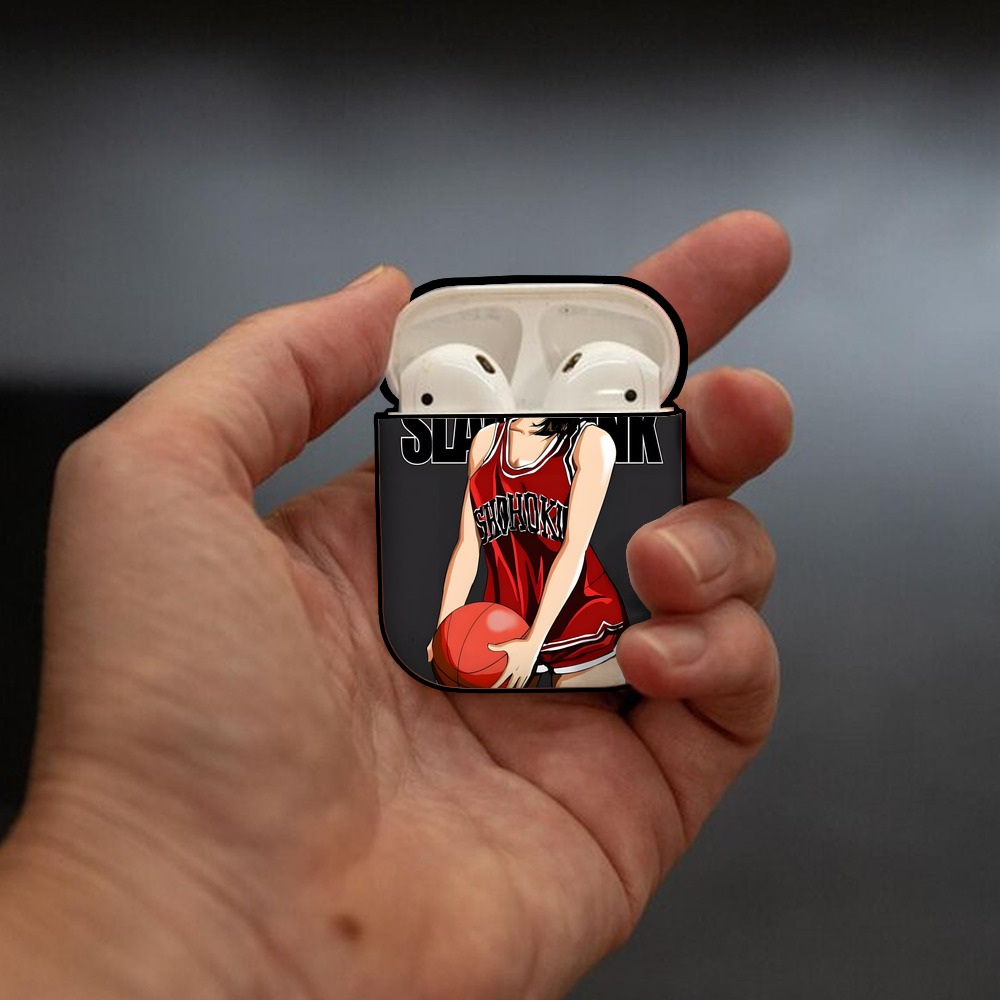 SLAM DUNK／スラムダンク AirPods 第2世代保護ケース ハードシェル ブラック 耐衝撃・防指紋・カラビナ付き