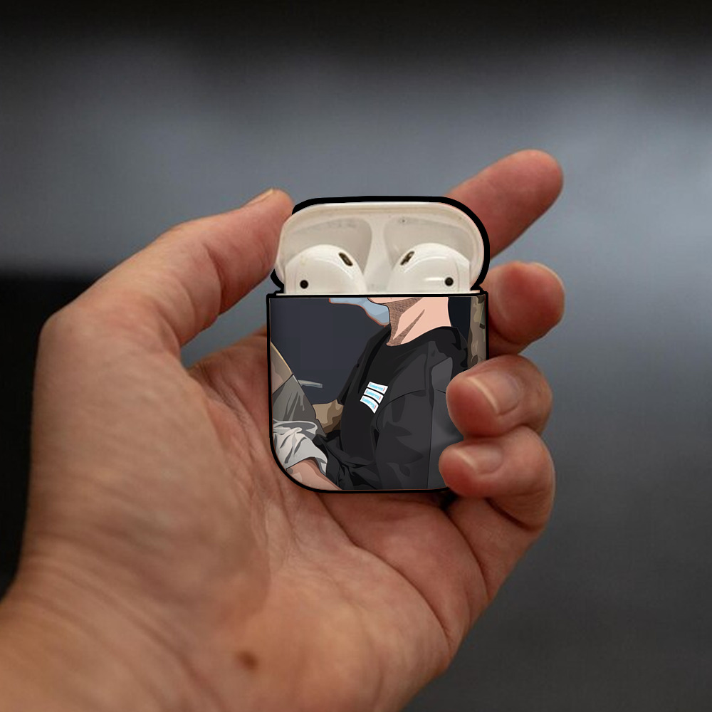 SLAM DUNK／スラムダンク AirPods 第2世代保護ケース ハードシェル ブラック 耐衝撃・防指紋・カラビナ付き