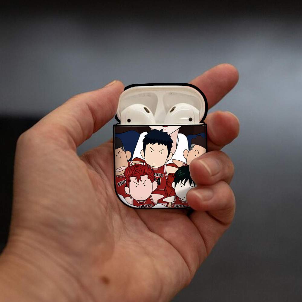 SLAM DUNK／スラムダンク AirPods 第2世代保護ケース ハードシェル ブラック 耐衝撃・防指紋・カラビナ付き