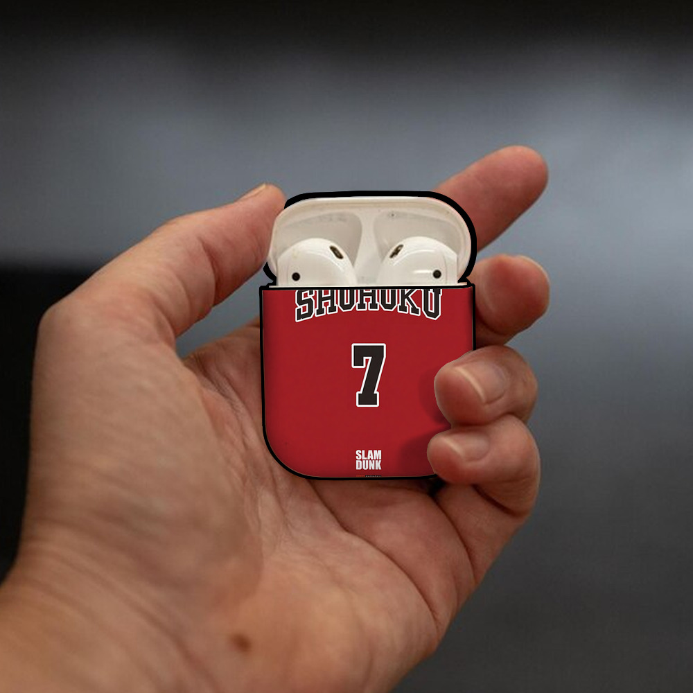 SLAM DUNK／スラムダンク AirPods 第2世代保護ケース ハードシェル ブラック 耐衝撃・防指紋・カラビナ付き