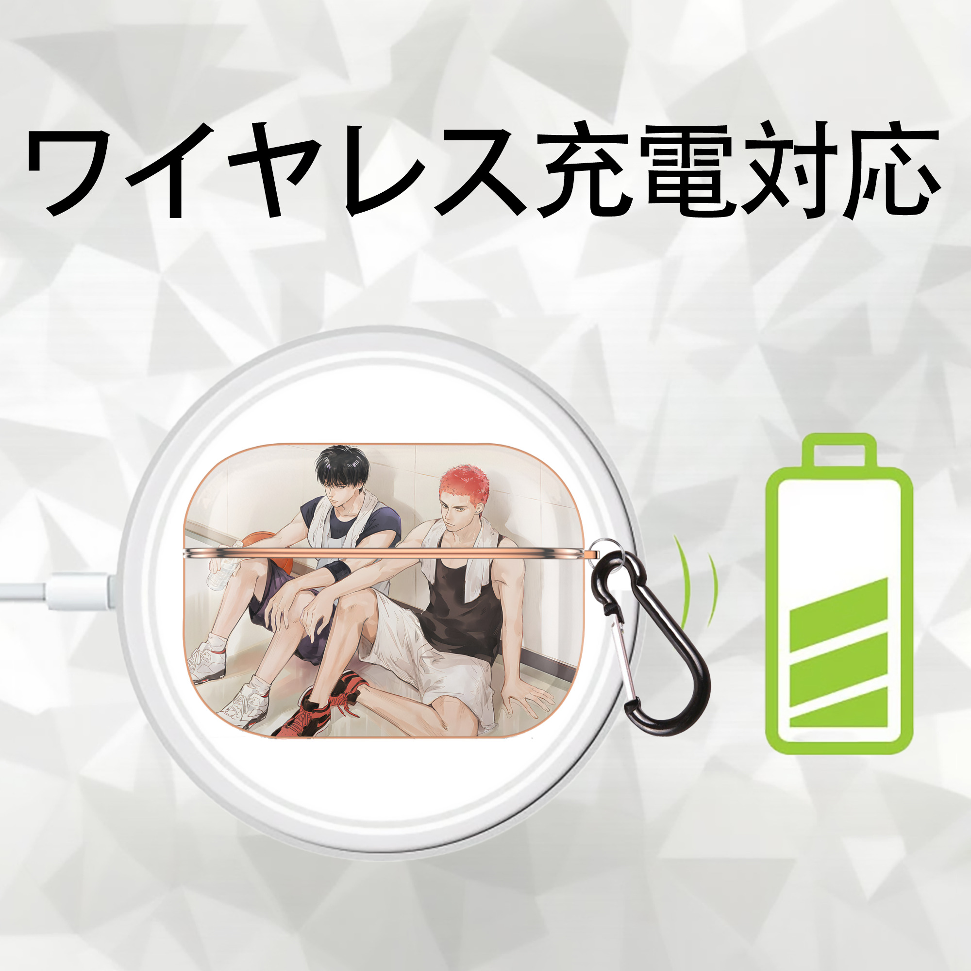 SLAM DUNK／スラムダンク 【AirPods Pro用】ハードシェル保護ケース｜耐衝撃・防指紋・カラビナ付き商品仕様