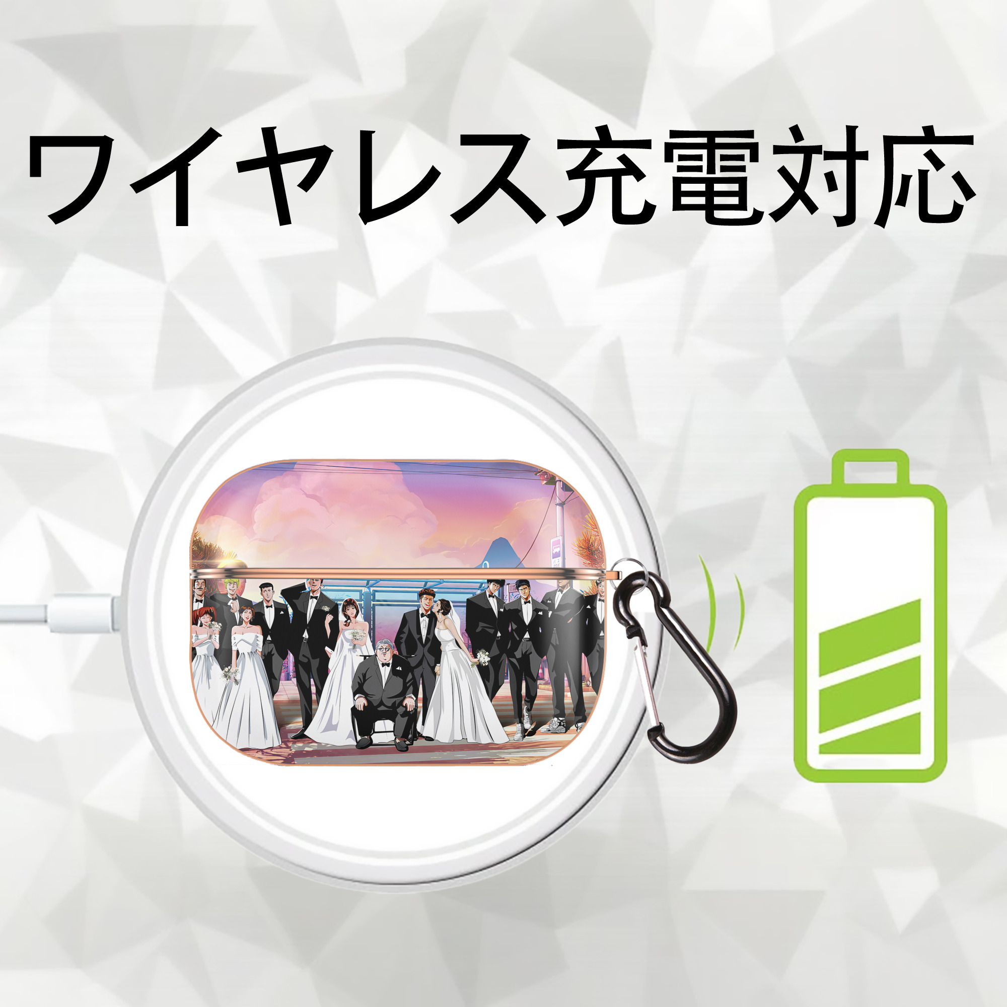 SLAM DUNK／スラムダンク 【AirPods Pro用】ハードシェル保護ケース｜耐衝撃・防指紋・カラビナ付き商品仕様